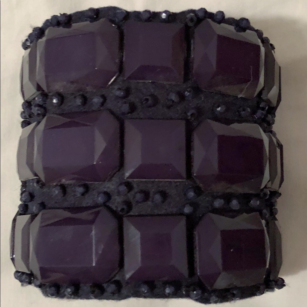 Adia Kibur Navy Faceted Stone Cuff Bracelet